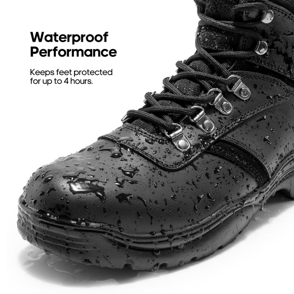 Men's Quality Leather Waterproof Hiking Boots - BLACK - 3